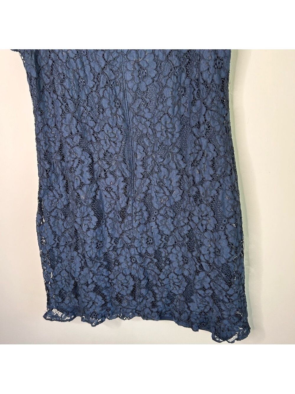 Karl Lagerfeld Navy Blue Lace Shift Dress Size 14 - Picture 6 of 11